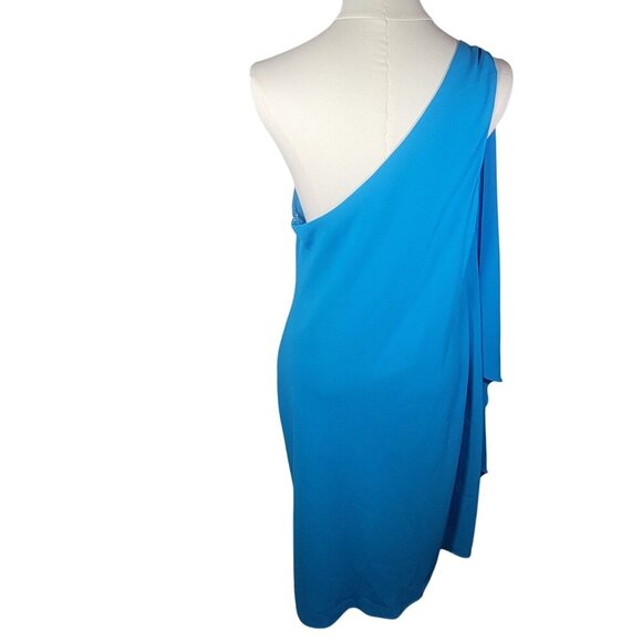 Lauren Ralph Lauren One-Shoulder Blue Dress Size 12 - Picture 8 of 10